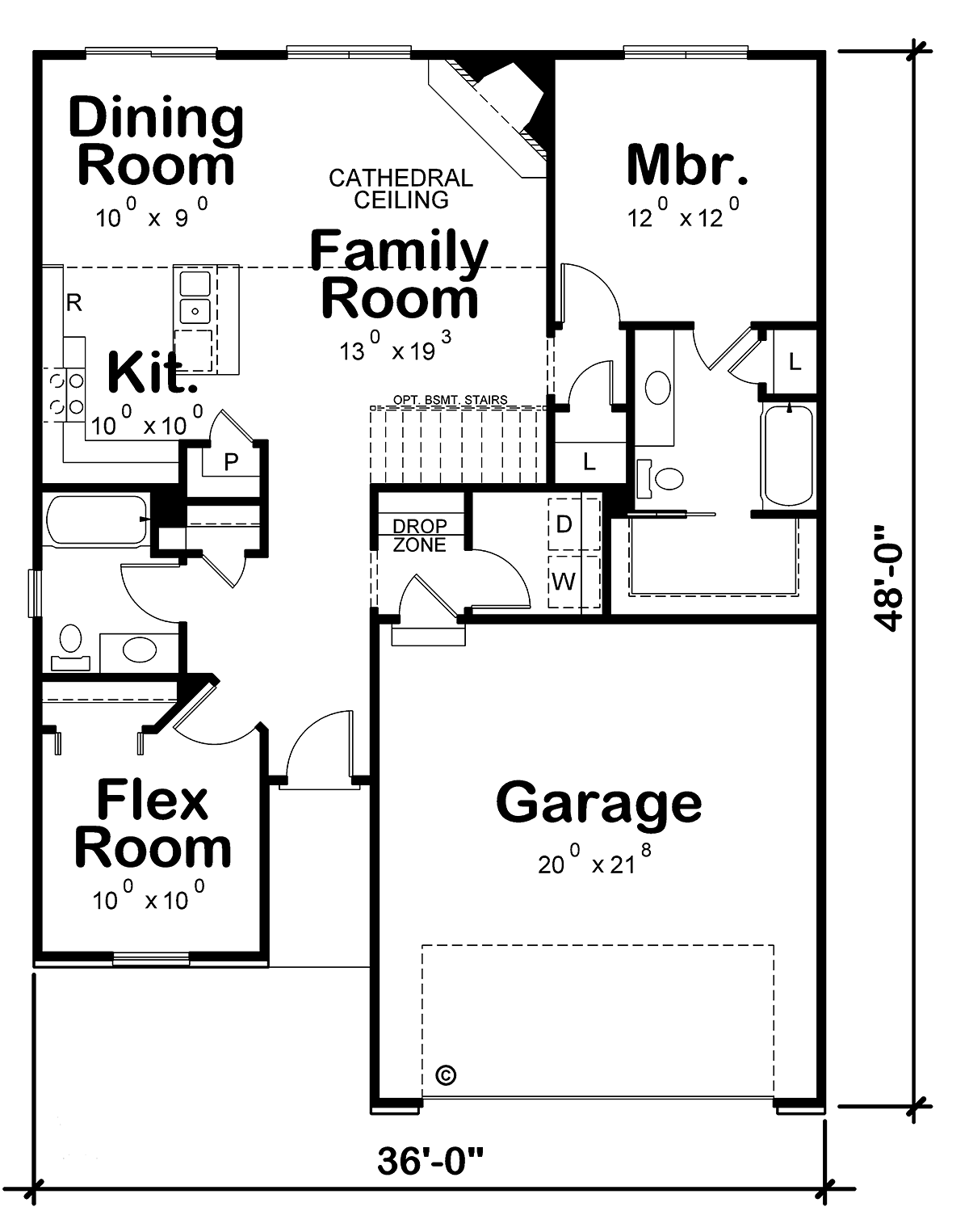 House Plan 66577 Level One