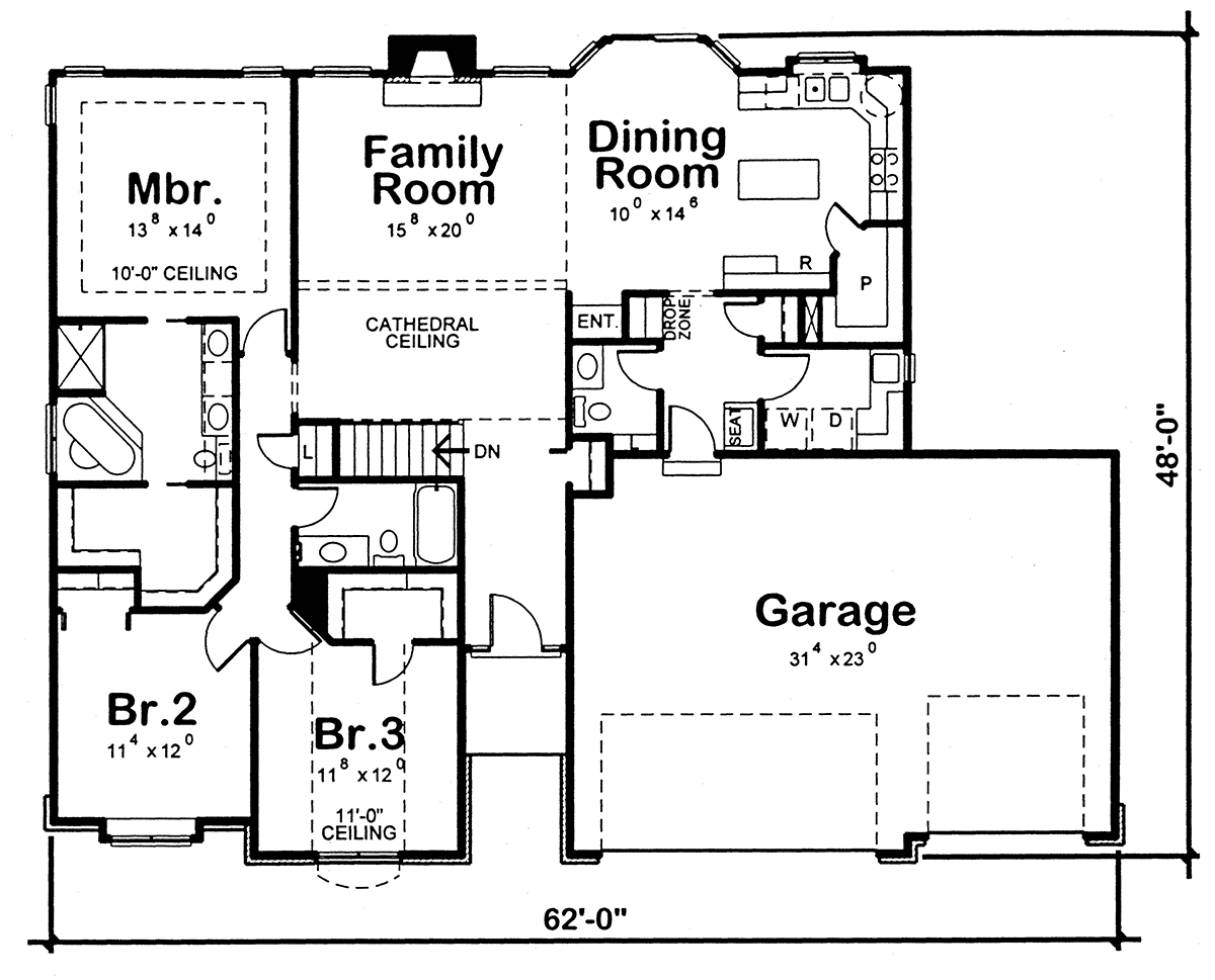 House Plan 66600 Level One