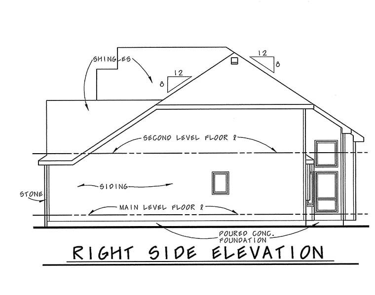 Craftsman Plan with 2196 Sq. Ft., 4 Bedrooms, 3 Bathrooms, 2 Car Garage Picture 2