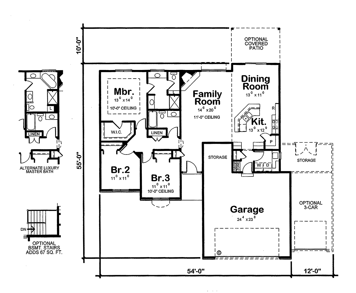 House Plan 66614 Level One