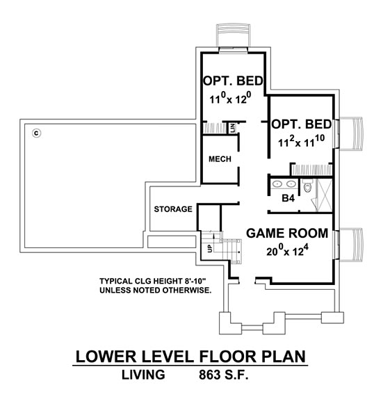 House Plan 66730 Lower Level