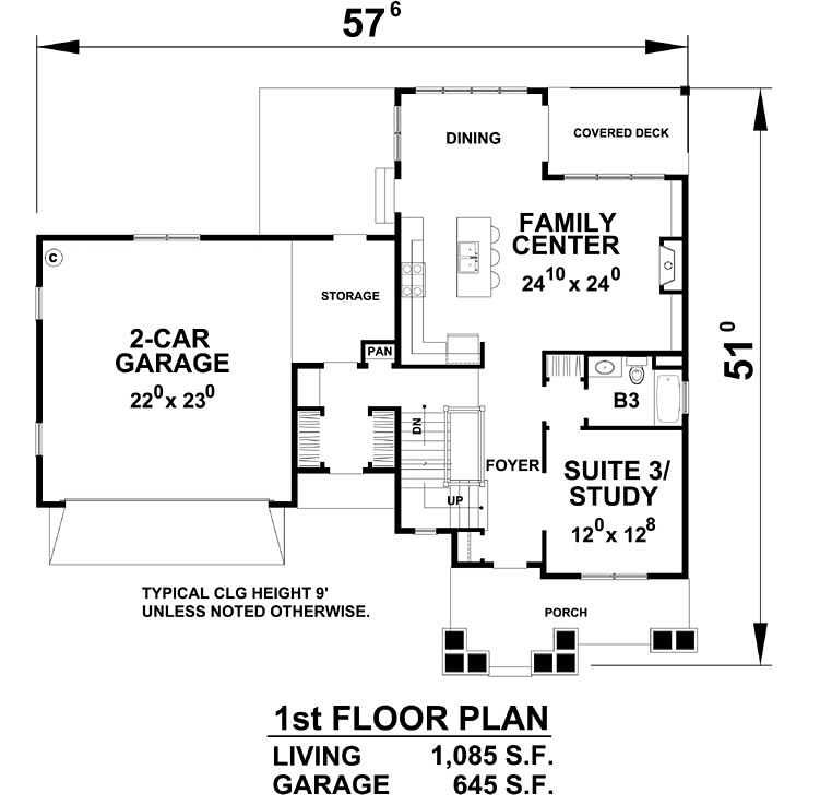House Plan 66730 Level One