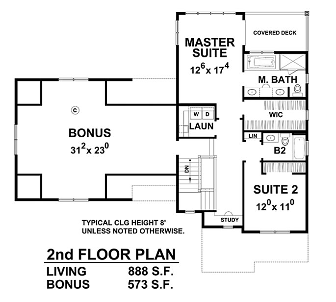 House Plan 66730 Level Two