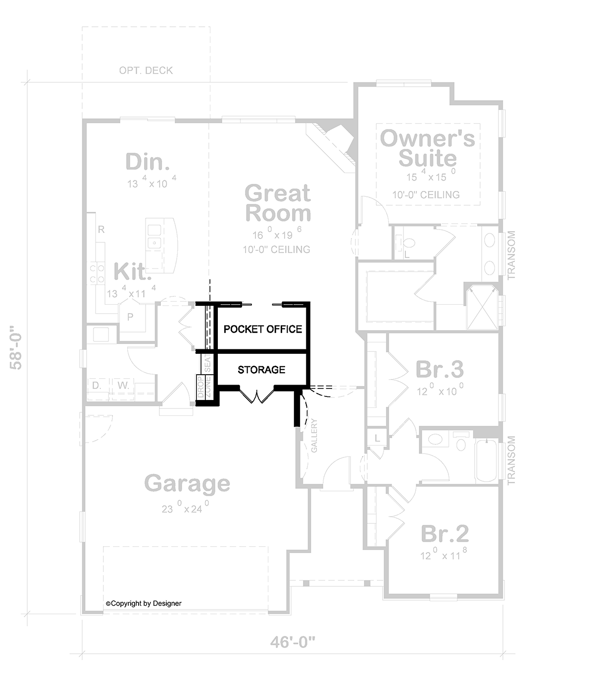 House Plan 66776 Alternate Level One