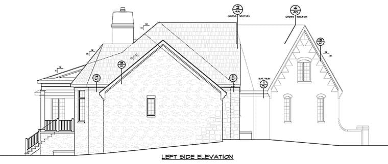 French Country, Traditional Plan with 3942 Sq. Ft., 4 Bedrooms, 4 Bathrooms, 3 Car Garage Picture 2