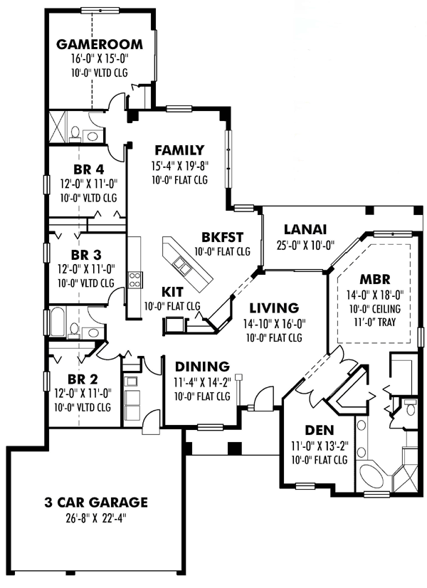 House Plan 66883 Level One