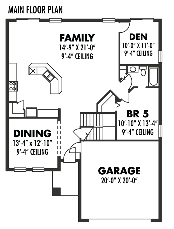 House Plan 66885 Level One