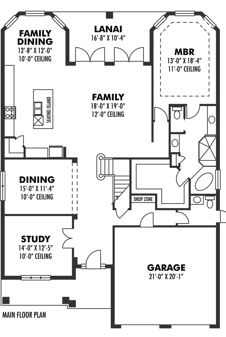 House Plan 66919 Level One