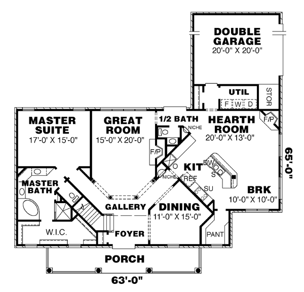 House Plan 67118 Level One