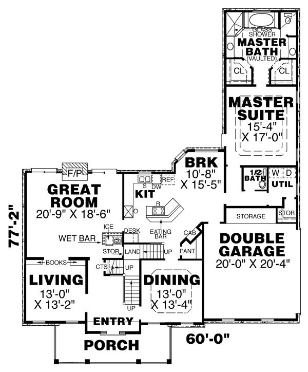 House Plan 67123 Level One