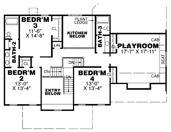 House Plan 67123 Level Two