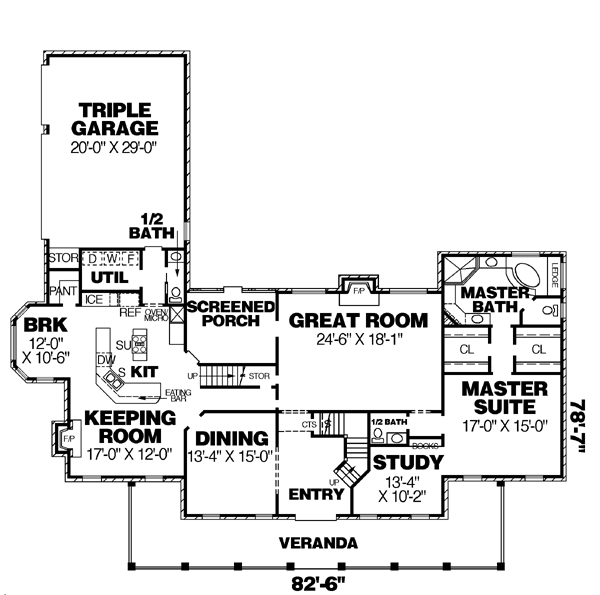 House Plan 67126 Level One