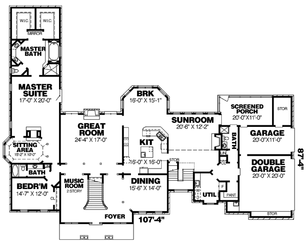 House Plan 67127 Level One