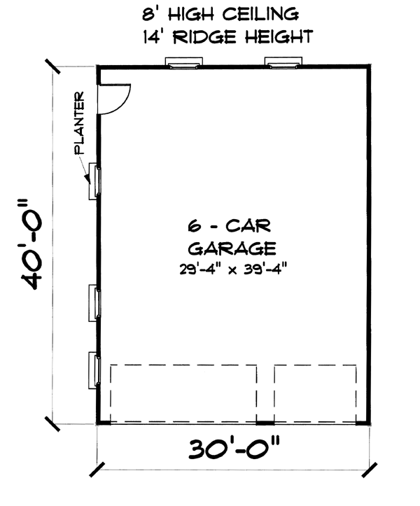 Garage Plan 67201 - 6 Car Garage Level One