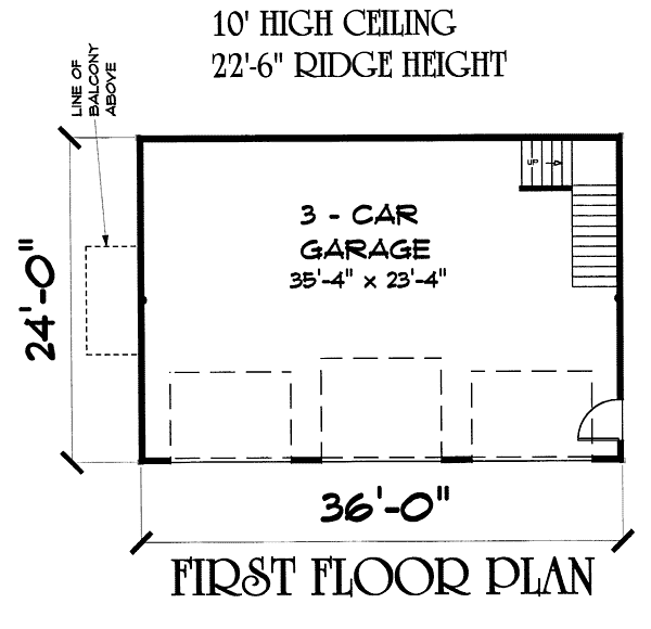 Garage Plan 67275 - 3 Car Garage Level One