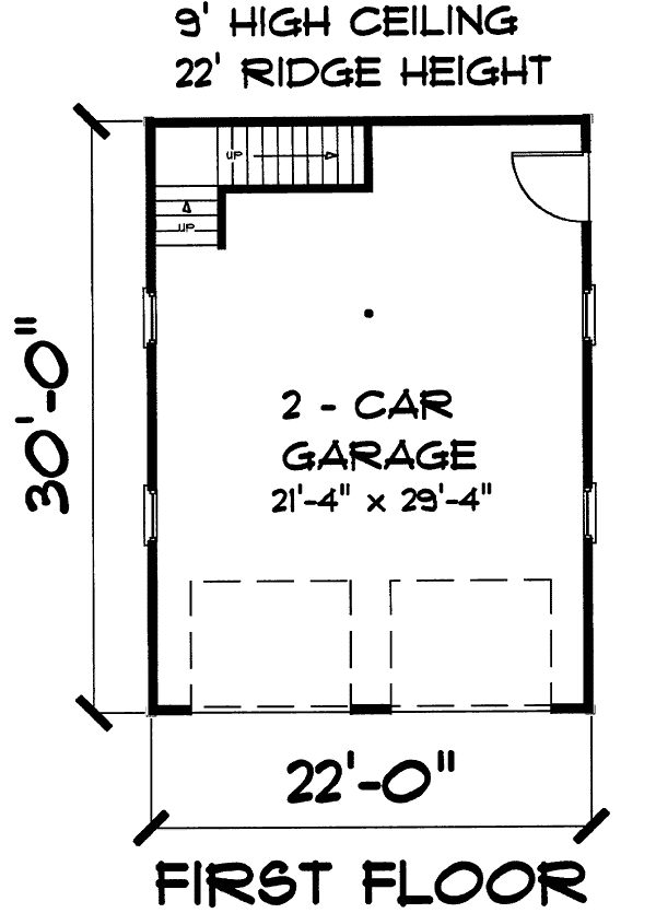 Garage Plan 67279 - 2 Car Garage Apartment Level One