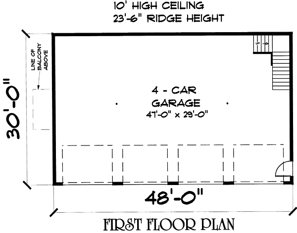 Garage Plan 67280 - 4 Car Garage Level One