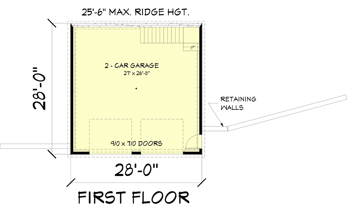 Garage Plan 67300 - 2 Car Garage Level One
