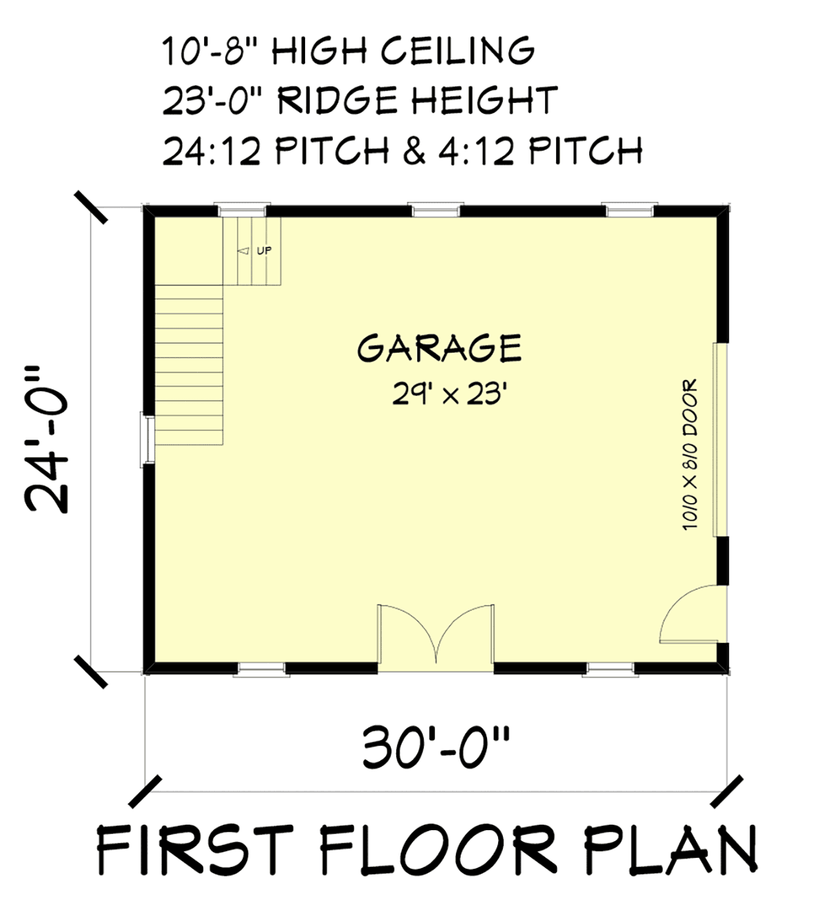 Garage Plan 67302 - 1 Car Garage Level One