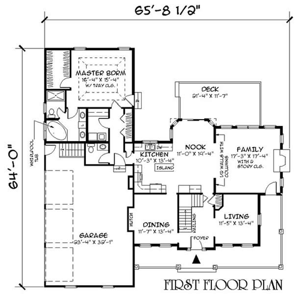 Plan 67308 | Traditional Style with 4 Bed, 3 Bath, 3 Car Garage