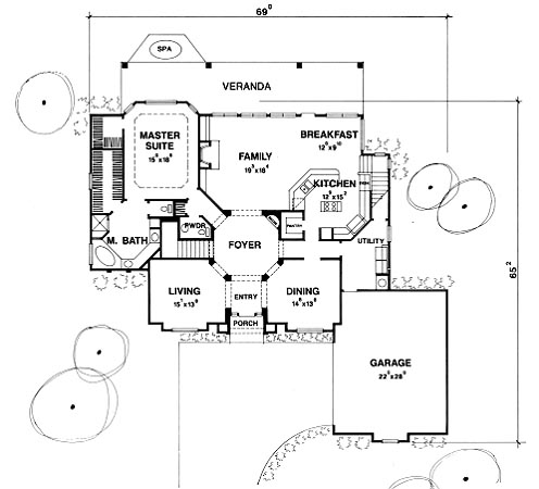 House Plan 67418 Level One
