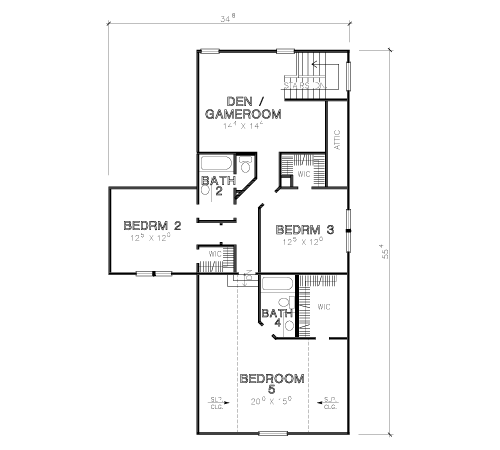 House Plan 67419 Level Two