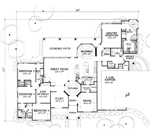 House Plan 67420 Level One