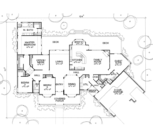House Plan 67431 Level One