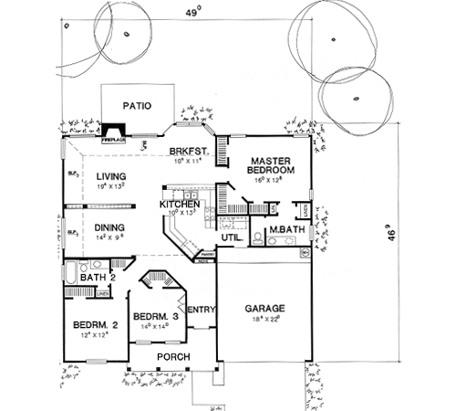 House Plan 67642 Level One