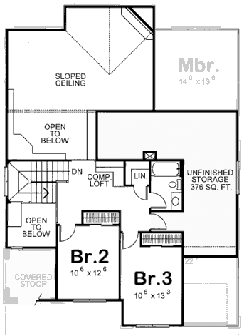 Plan 67901 | Tudor Style with 3 Bed, 3 Bath, 2 Car Garage