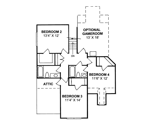 House Plan 68176 Level Two