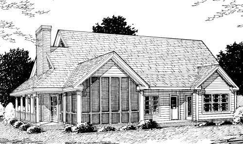 House Plan 68176 Rear Elevation