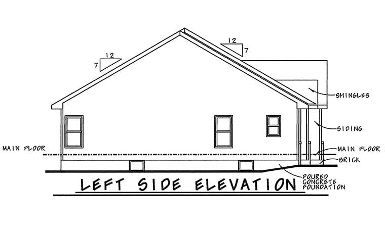 Traditional Plan with 1333 Sq. Ft., 3 Bedrooms, 2 Bathrooms, 2 Car Garage Picture 3