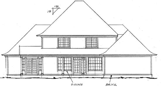 House Plan 68441 Rear Elevation