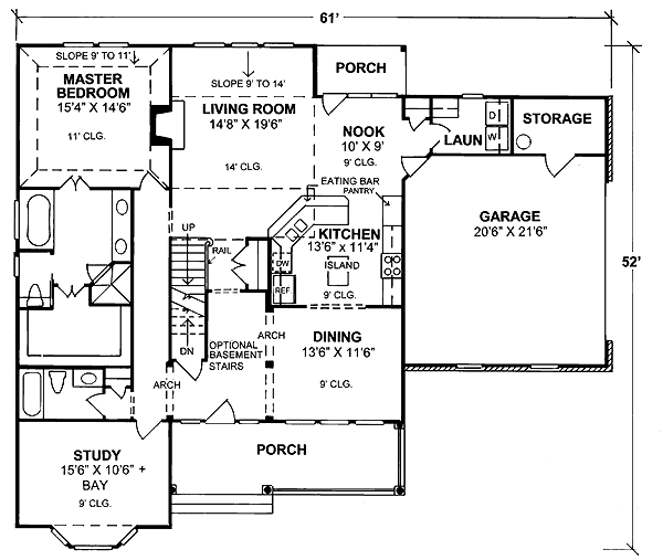 Plan 68446 | Southern Style with 4 Bed, 3 Bath, 2 Car Garage