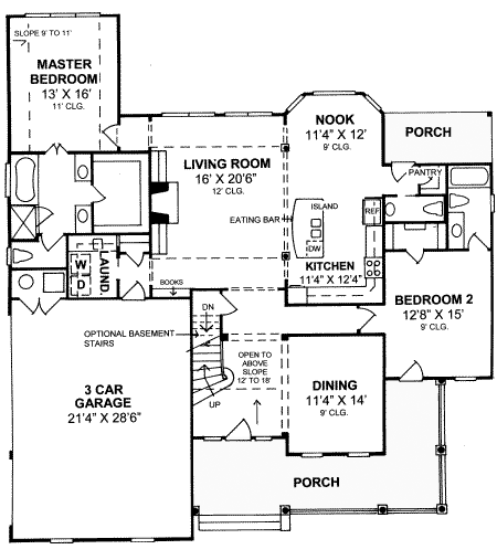 House Plan 68504 Level One