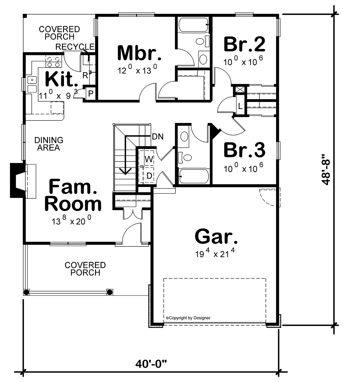 House Plan 69073 Level One