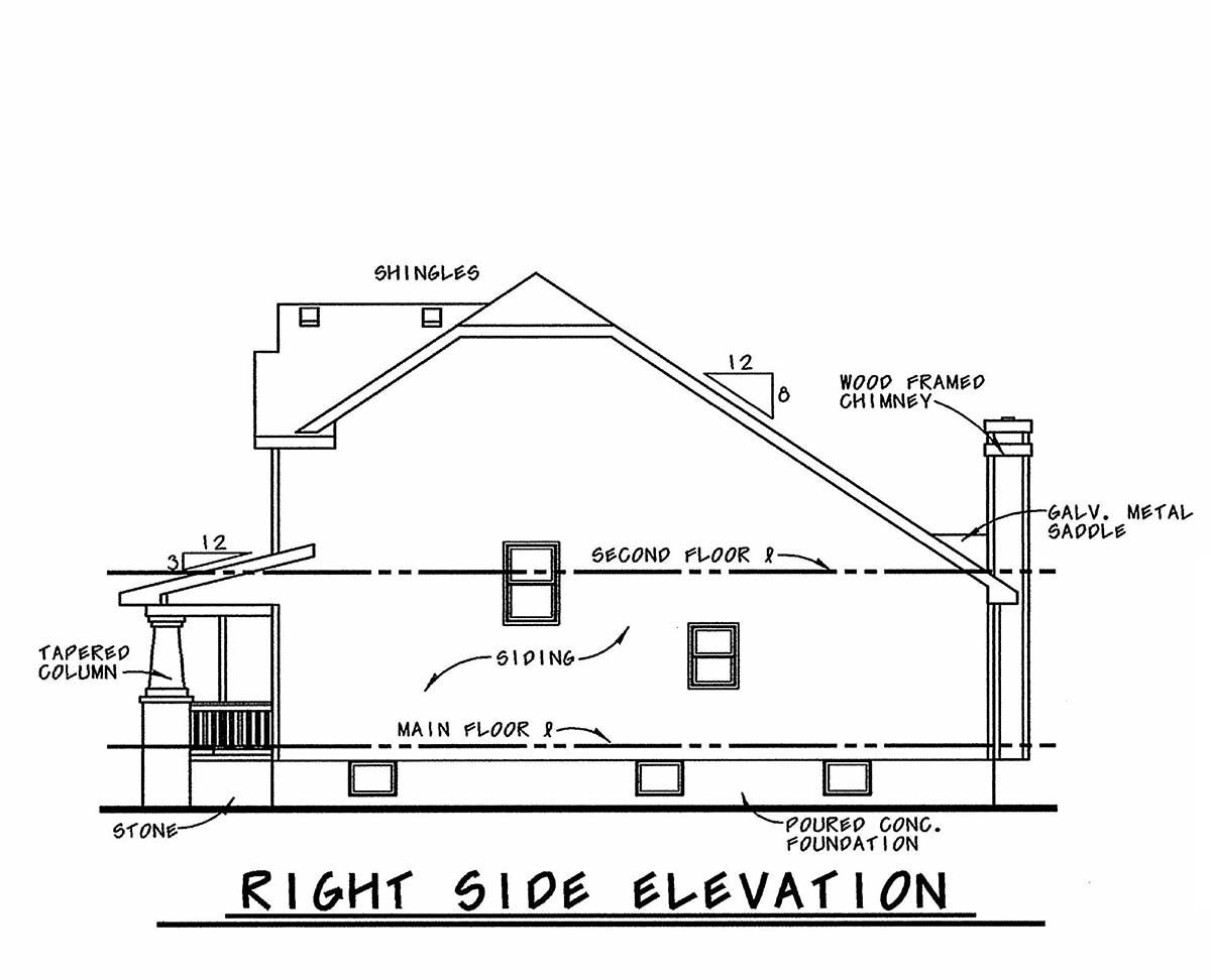 Craftsman Plan with 1699 Sq. Ft., 3 Bedrooms, 3 Bathrooms, 2 Car Garage Picture 2