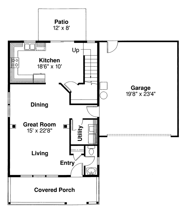 Plan 69419 | Country Style with 3 Bed, 2.5 Bath, 2 Car Garage