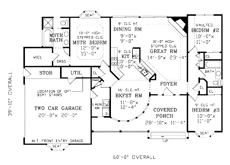 House Plan 69514 Level One