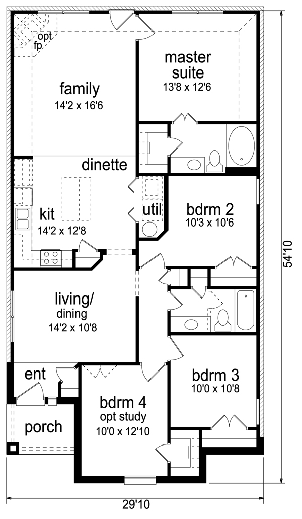 House Plan 69914 Level One