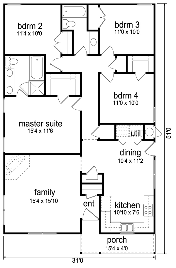 House Plan 69961 Level One