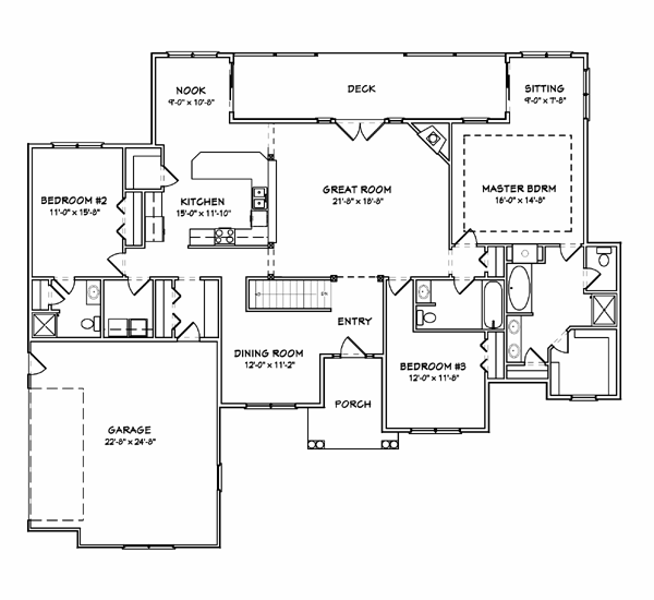 Plan 70134 | Traditional Style with 3 Bed, 3 Bath, 2 Car Garage