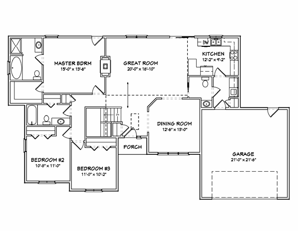 Plan 70189 | Traditional Style with 3 Bed, 3 Bath, 2 Car Garage