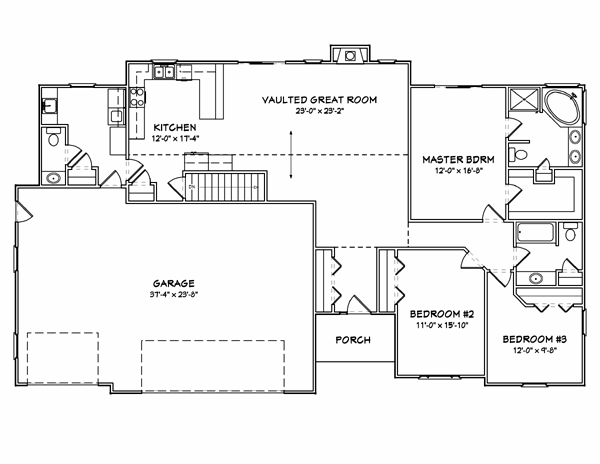 House Plan 70197 Level One