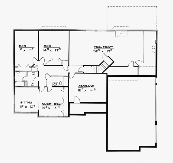 House Plan 70502 Lower Level