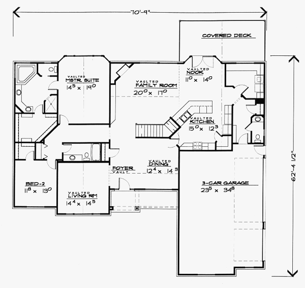 House Plan 70502 Level One