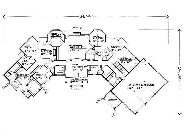 House Plan 70523 Level One