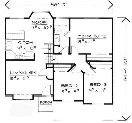 House Plan 70573 Level One