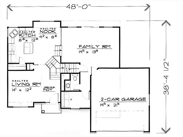 House Plan 70579 Level One